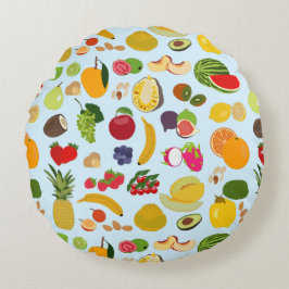 Colorful Summer Fruit Pattern Rond Kussen