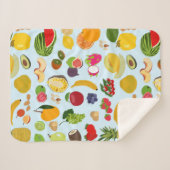 Colorful Summer Fruit Pattern Sherpa Deken (Voorkant (horizontaal))