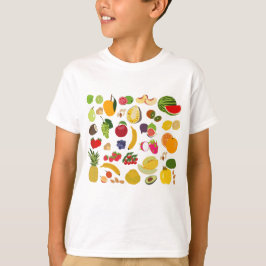Colorful Summer Fruit Pattern T-shirt