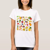 Colorful Summer Fruit Pattern T-shirt (Voorkant)
