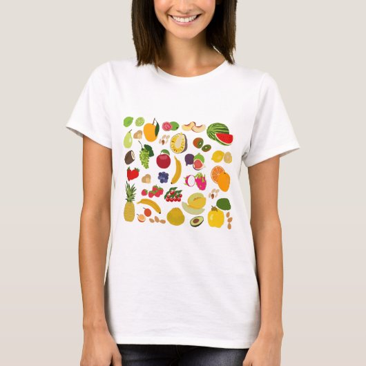 Colorful Summer Fruit Pattern T-shirt (Voorkant)