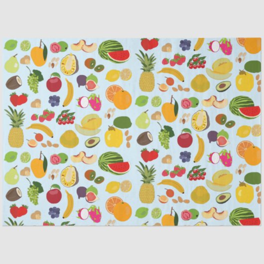 Colorful Summer Fruit Pattern Tissuepapier (Voorkant)