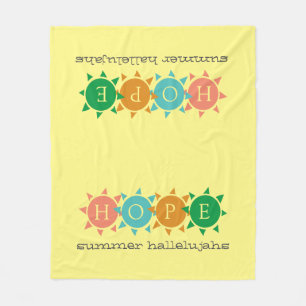 Colorful Summer Fun Sun MONOGRAM Hope Fleece Deken