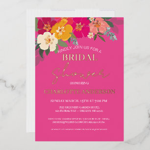 Colorful Summer Garden Floral Vrijgezellenfeest Go Folie Uitnodiging