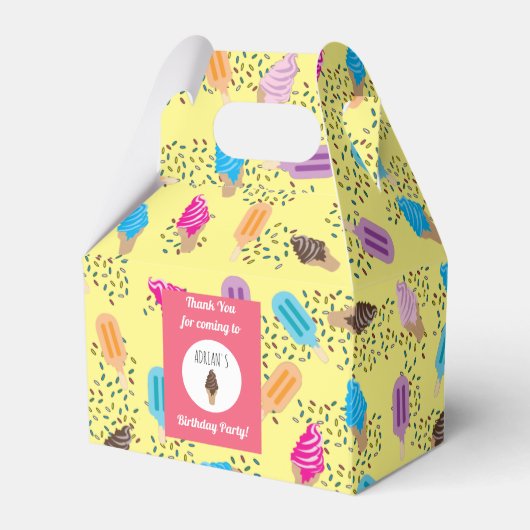 Colorful Summer Ice Cream Ice Poppen Birthday Part Bedankdoosjes (Voorkant Zijde)