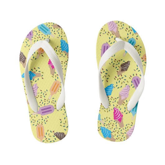 Colorful Summer Ice Cream Ice Poppen Patroon Kinder Teenslippers (Voetbed)