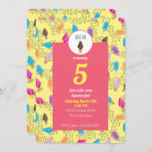 Colorful Summer Ice Cream Pattern Birthday Kaart (Voorkant / Achterkant)