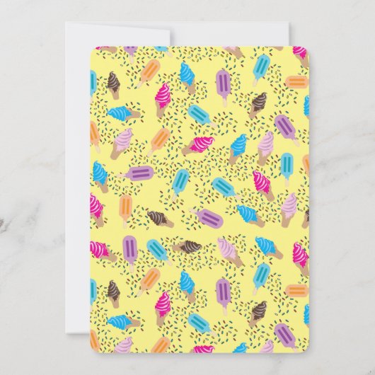 Colorful Summer Ice Cream Pattern Birthday Kaart (Achterkant)