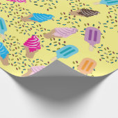 Colorful Summer Ice Cream Pattern Cadeaupapier (Hoek)