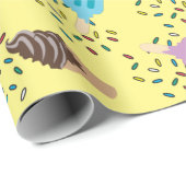 Colorful Summer Ice Cream Pattern Cadeaupapier (Rol Hoek)