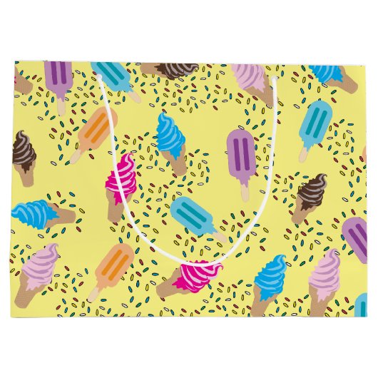 Colorful Summer Ice Cream Pattern Groot Cadeauzakje (Achterkant)