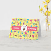 Colorful Summer Ice Cream Pattern Kaart (Gele Bloem)