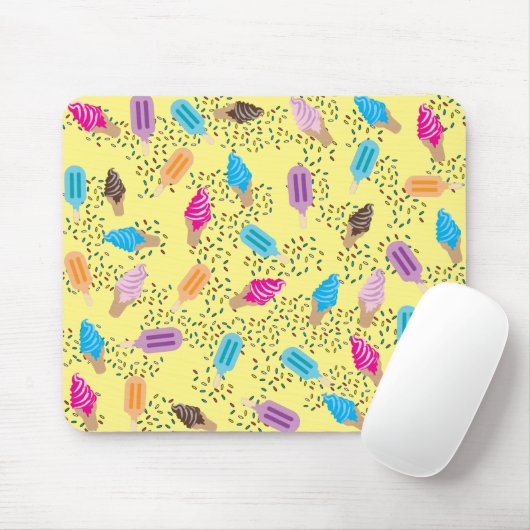 Colorful Summer Ice Cream Pattern Muismat (Met muis)