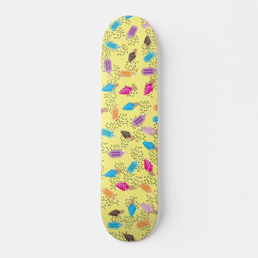 Colorful Summer Ice Cream Pattern Persoonlijk Skateboard (Voorkant)