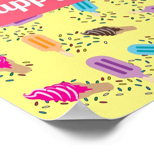 Colorful Summer Ice Cream Pattern Poster (Hoek)