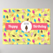Colorful Summer Ice Cream Pattern Poster (Voorkant)