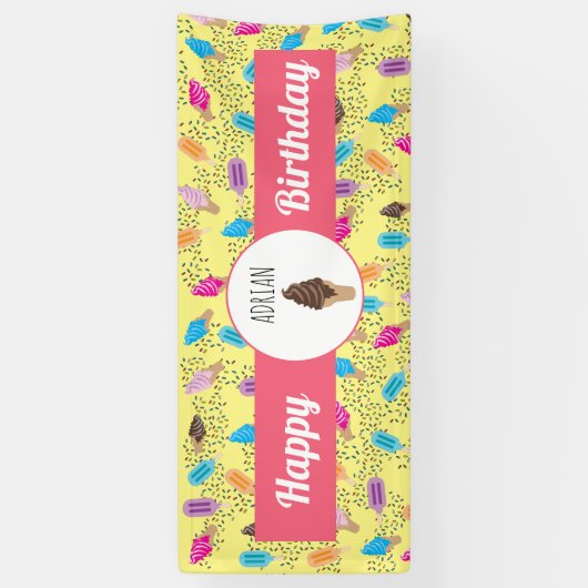Colorful Summer Ice Cream Pattern Spandoek (Verticaal)