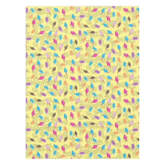 Colorful Summer Ice Cream Pattern Tafelkleed (Voorkant)