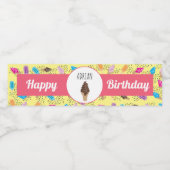 Colorful Summer Ice Cream Pattern Waterfles Etiket (Enkel label)