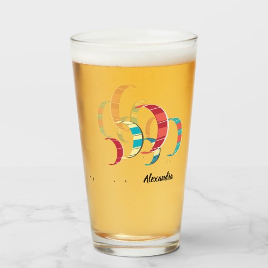 Colorful Summer Kite Surfing Glas (Voorkant gevuld)