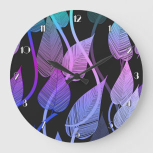 Colorful Summer Leaves Pattern Wall Clock Grote Klok