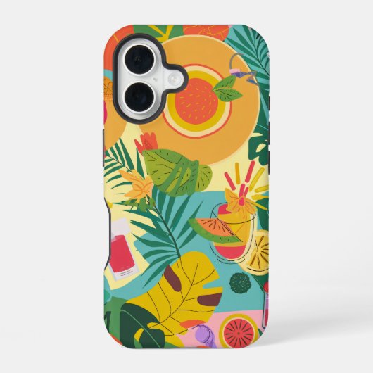 Colorful Summer Pattern iPhone 16 Hoesje (Achterkant)