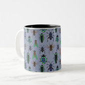 Colorful Summer Pattern Tweekleurige Koffiemok (Voorkant links)