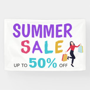 Colorful Summer Sale Shopping Lady Spandoek