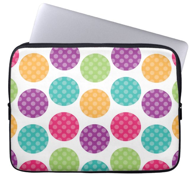 Colorful Summer Stippen Pattern Laptop Sleeve (Voorkant)