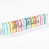 Colorful Summer Stripes Desk Naambordje