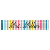 Colorful Summer Stripes Desk Naambordje (Voorkant)