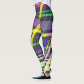 Colorful Summer Trippy Crossing Lines Pattern Leggings (Links)