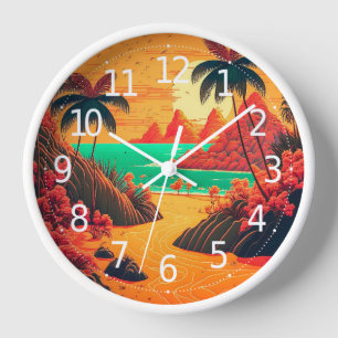 Colorful Summer Tropical Beach Landscape Artwork  