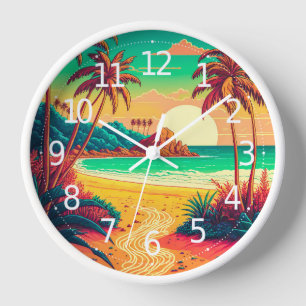 Colorful Summer Tropical Beach Landscape Artwork  