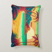 Colorful Summer Tropical Beach Landscape Artwork | Accent Kussen (Achterkant (Verticaal))