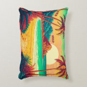 Colorful Summer Tropical Beach Landscape Artwork | Accent Kussen (Voorkant(Verticaal))