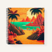 Colorful Summer Tropical Beach Landscape Artwork | Notitieboek (Voorkant)
