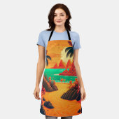 Colorful Summer Tropical Beach Landscape Artwork | Schort (Gedragen)