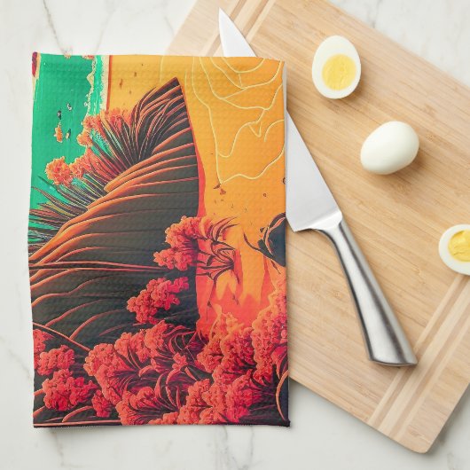 Colorful Summer Tropical Beach Landscape Artwork | Theedoek (Quarter Fold)