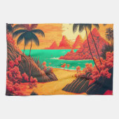 Colorful Summer Tropical Beach Landscape Artwork | Theedoek (Horizontaal)