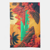 Colorful Summer Tropical Beach Landscape Artwork | Theedoek (Verticaal)