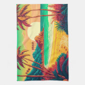 Colorful Summer Tropical Beach Landscape Artwork | Theedoek (Verticaal)