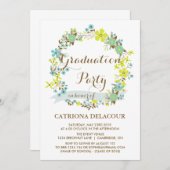 COLORFUL SUMMER WREATH | AFSTUDEREN INVITATIE KAART (Voorkant / Achterkant)