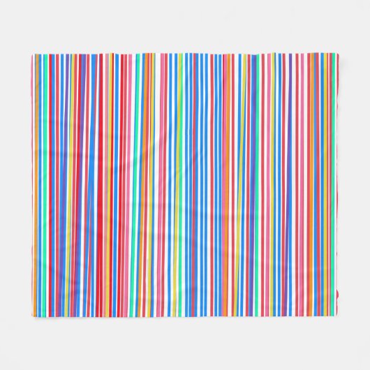 Colorful Summertime Stripes Pattern Fleece Deken (Voorkant (Horizontaal))