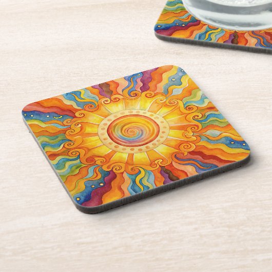 Colorful Sun Bier Onderzetter (Linkerzijde)