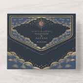 Colorful Sun en Moon Elegant Tarot Kaart Wedding (Achterkant)