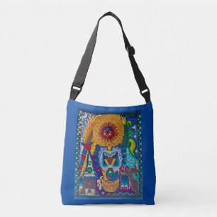Colorful Sun Huichol Art Crossbody Tas