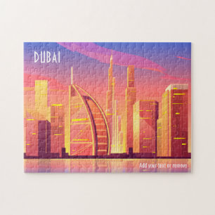Colorful sunny city skyline illustratie van Dubai, Legpuzzel