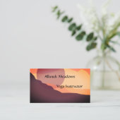 Colorful Sunrise Yoga Instructor Visitekaartje (Staand voorkant)