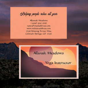 Colorful Sunrise Yoga Instructor Visitekaartje